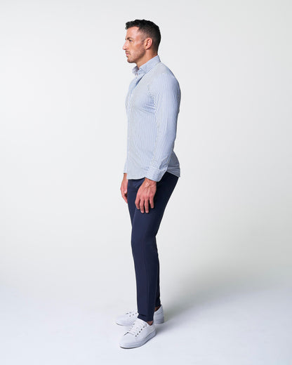 State & Liberty - "The Wilfred" Sport Shirt - Blue & White Striped