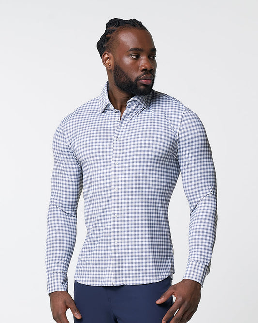 State & Liberty - "The Jones" Sport Shirt - White & Grey Check