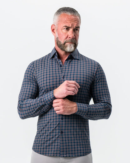 State & Liberty - "The Spencer" Sport Shirt - Maroon, Navy, & White Plaid