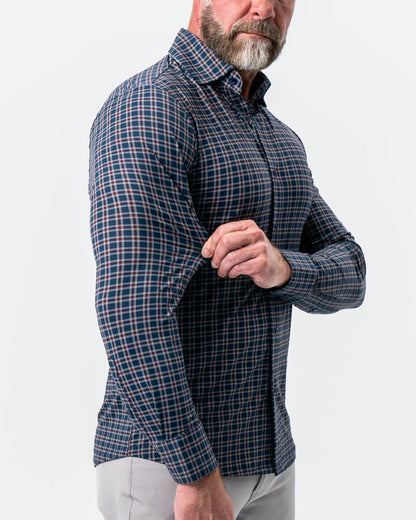 State & Liberty - "The Spencer" Sport Shirt - Maroon, Navy, & White Plaid