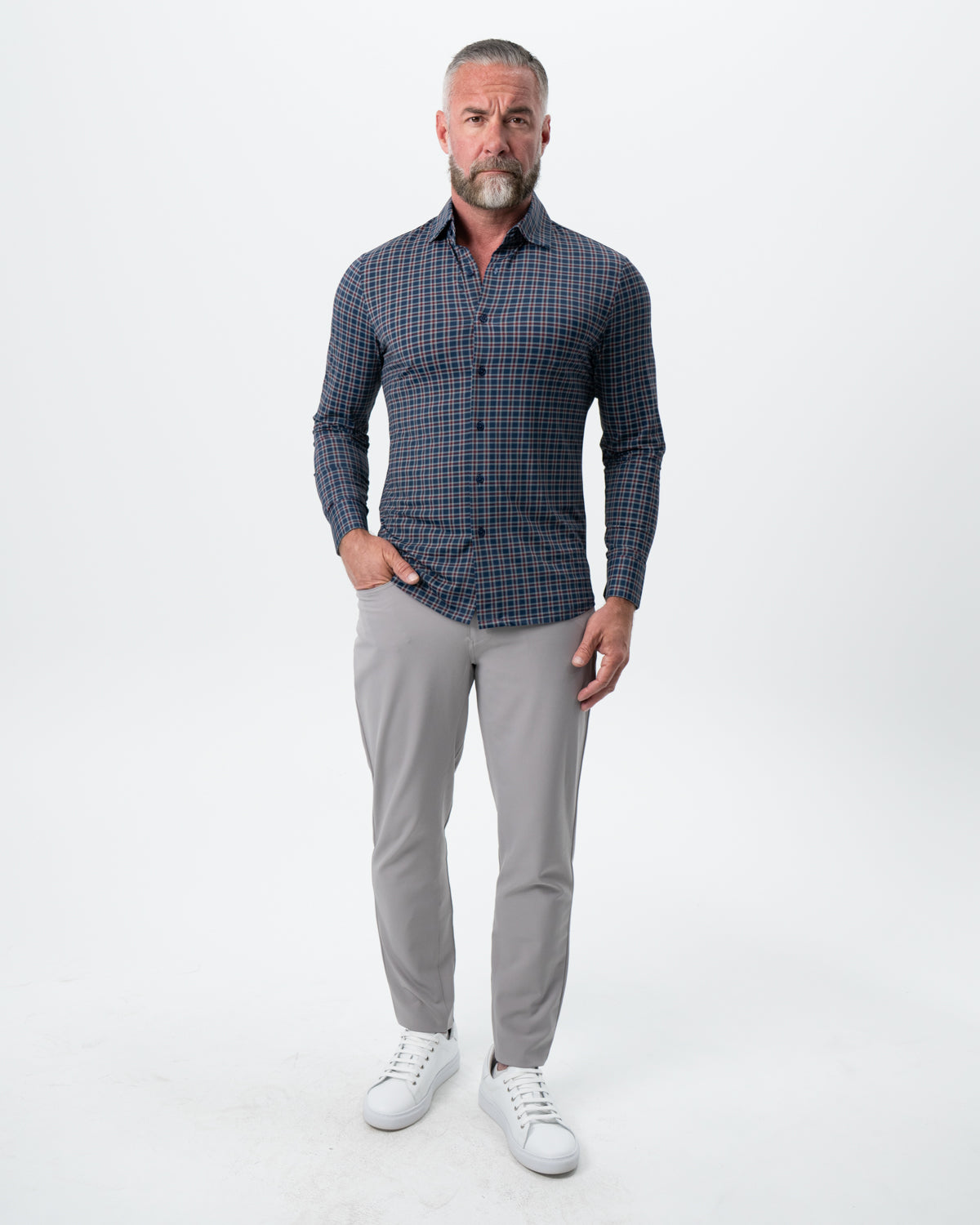 State & Liberty - "The Spencer" Sport Shirt - Maroon, Navy, & White Plaid