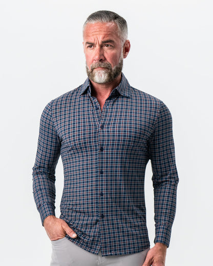 State & Liberty - "The Spencer" Sport Shirt - Maroon, Navy, & White Plaid