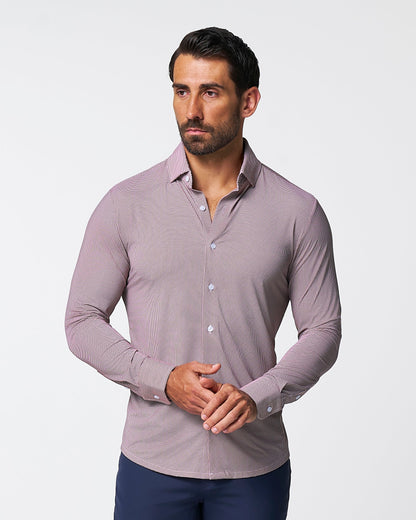 State & Liberty - "The Colt" Sport Shirt - Deep Purple Microcheck