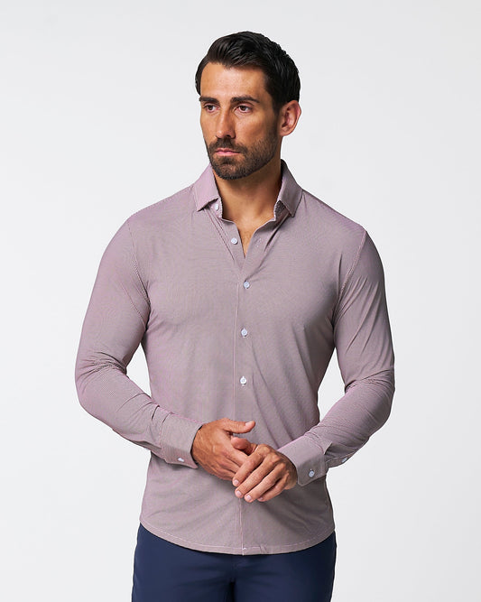 State & Liberty - "The Colt" Sport Shirt - Deep Purple Microcheck