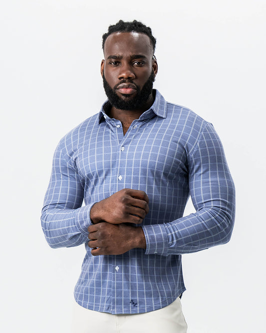 State & Liberty - "The Davy" Navy, Light Blue, and Cream Button Down