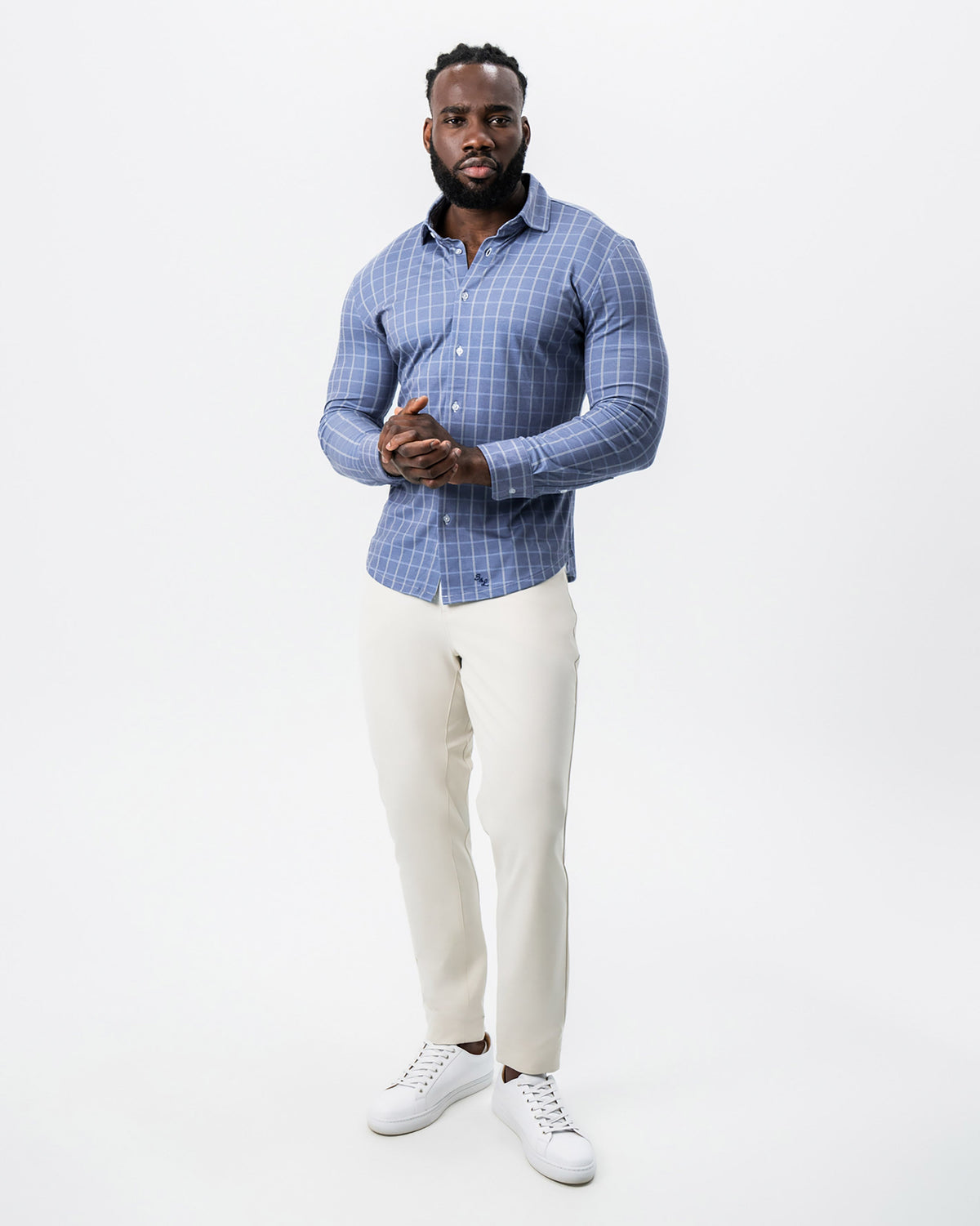 State & Liberty - "The Davy" Navy, Light Blue, and Cream Button Down