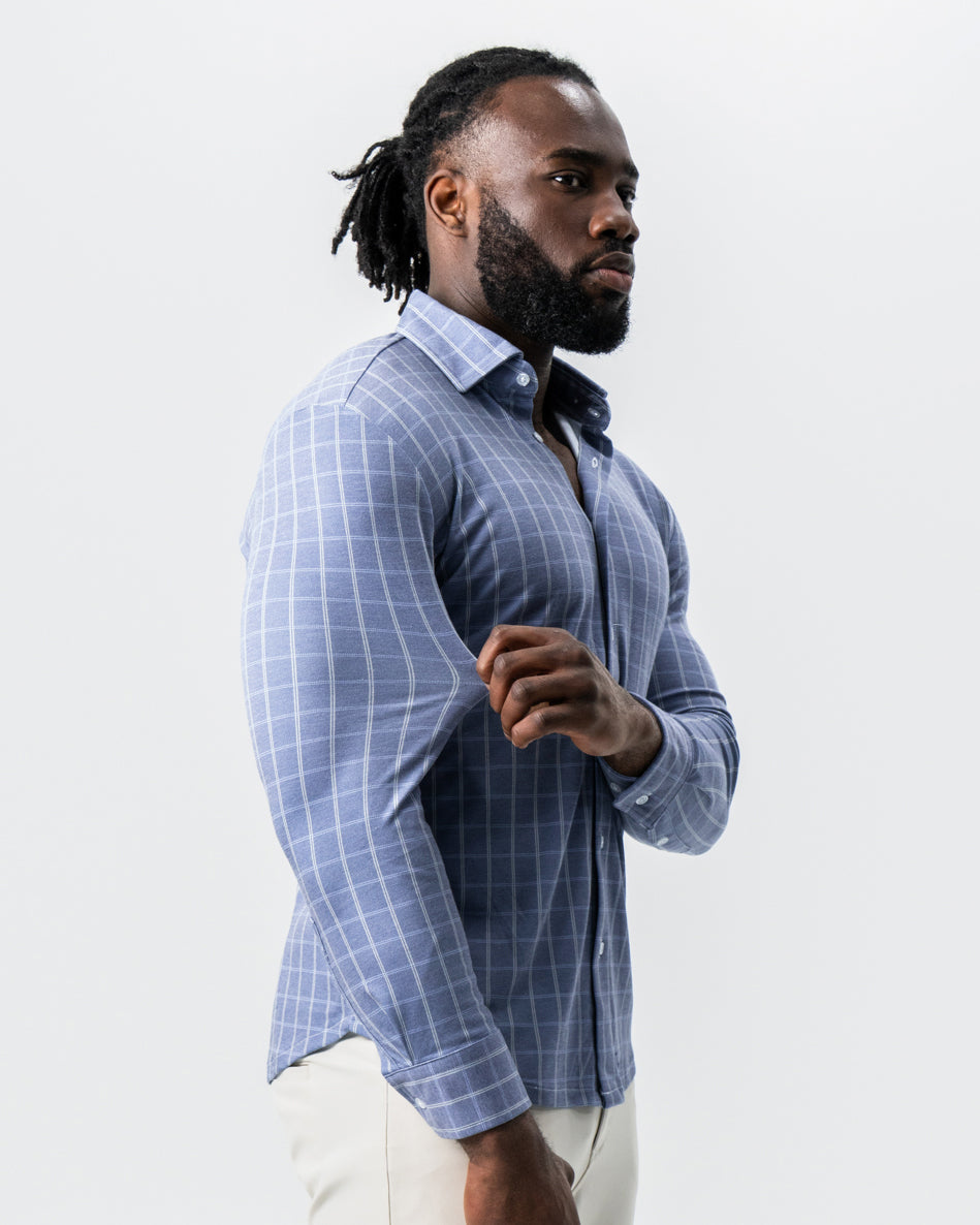 State & Liberty - "The Davy" Navy, Light Blue, and Cream Button Down