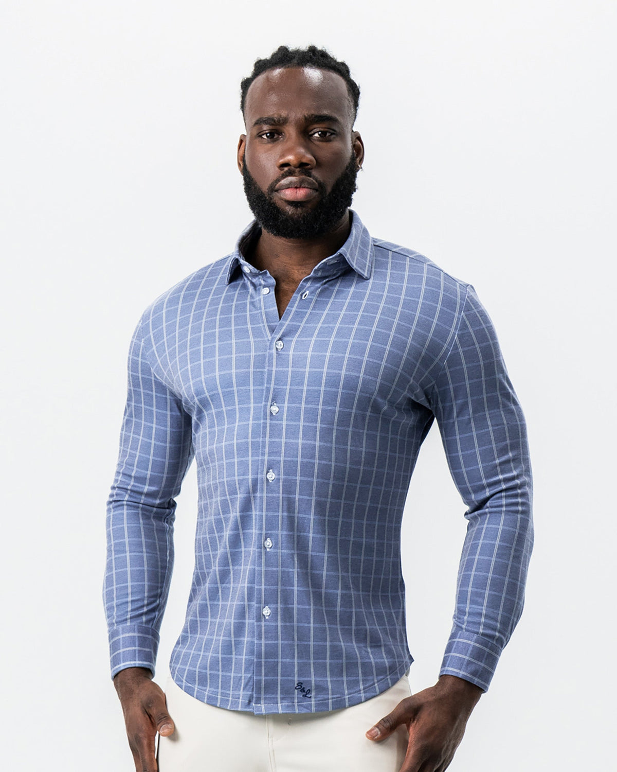 State & Liberty - "The Davy" Navy, Light Blue, and Cream Button Down