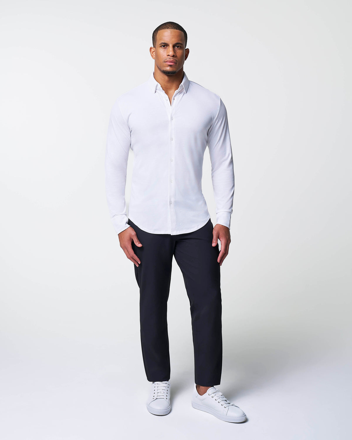 State & Liberty - "The Mark" White Pique Button Down