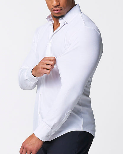 State & Liberty - "The Mark" White Pique Button Down