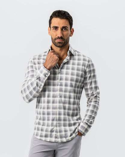 State & Liberty - "The Holden" Grey Plaid Button Down