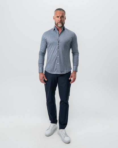 State & Liberty - "The Ace" Big Navy Check Button Down