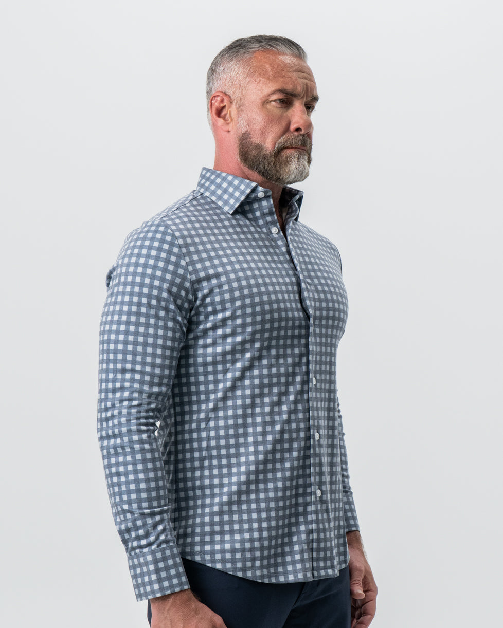 State & Liberty - "The Ace" Big Navy Check Button Down