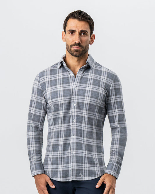 State & Liberty - "The Warner" Grey and White Windowpane Button Down