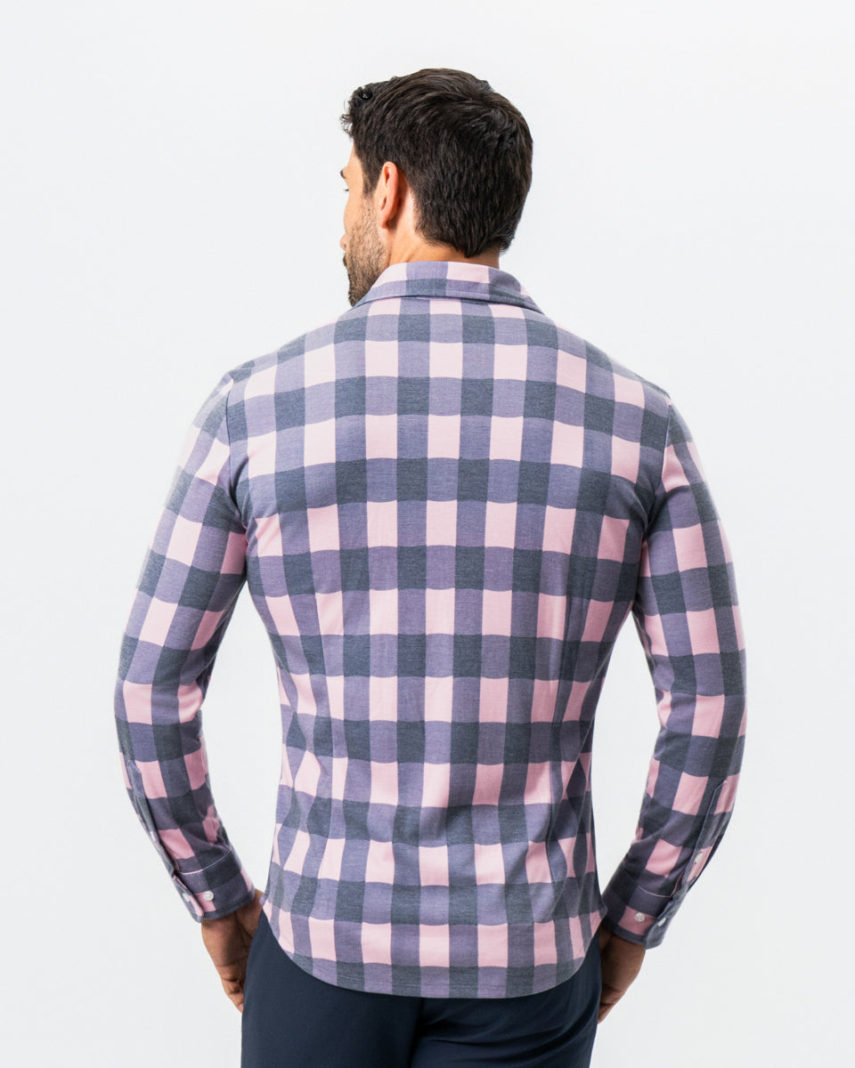 State & Liberty - "The Summers" Pink & Navy Check Button Down
