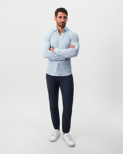 State & Liberty - "The Wesley" Sport Shirt - Geo Light Blue & White Diamond