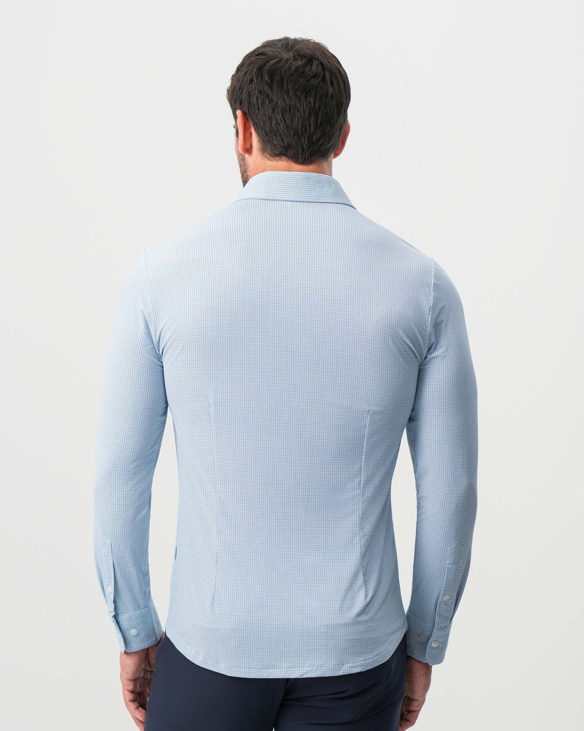 State & Liberty - "The Wesley" Sport Shirt - Geo Light Blue & White Diamond