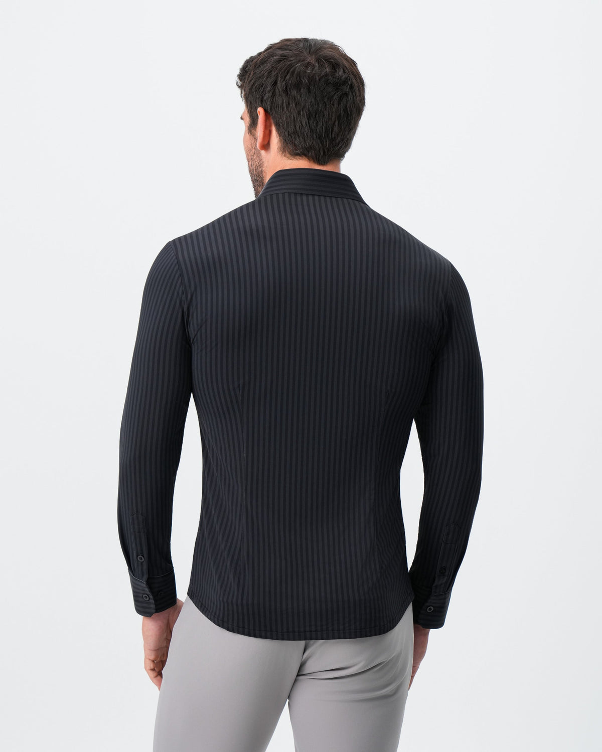 State & Liberty - "The Hartley" Sport Shirt - Black & Grey Bengal Stripe