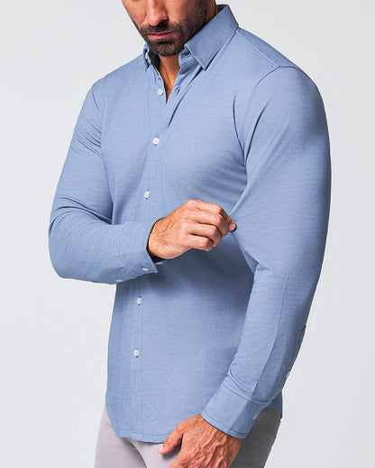 State & Liberty - "The Dylan" Sky Blue Pique Button Down