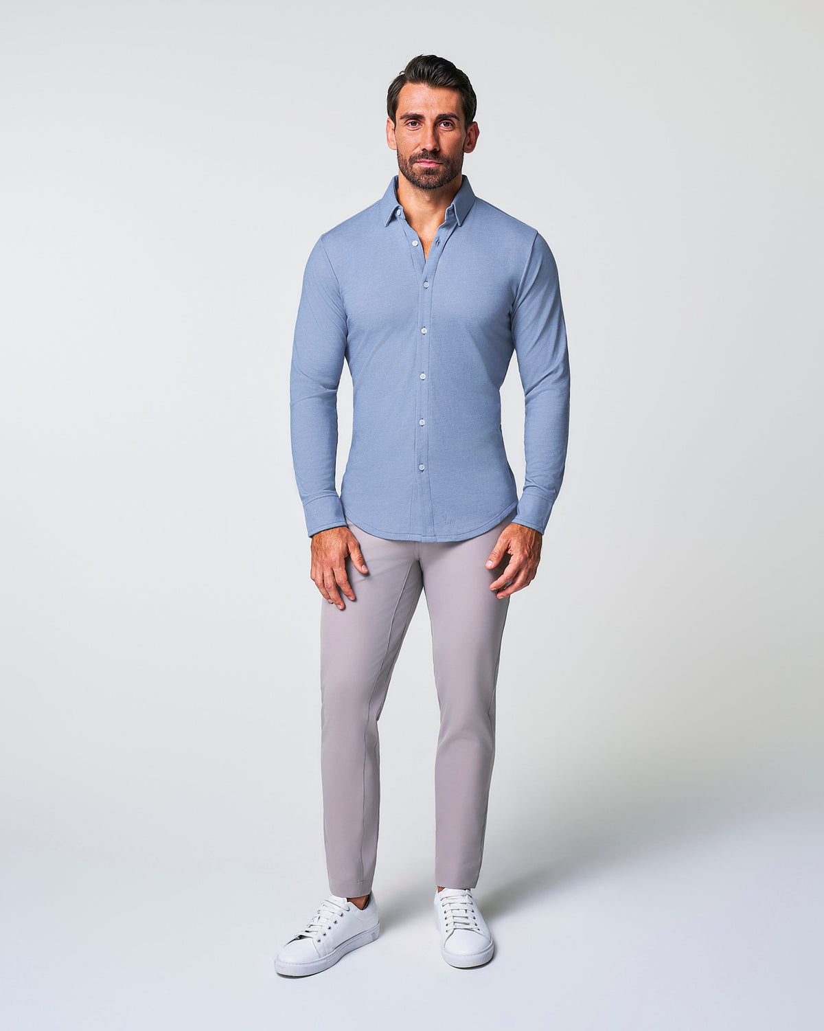 State & Liberty - "The Dylan" Sky Blue Pique Button Down