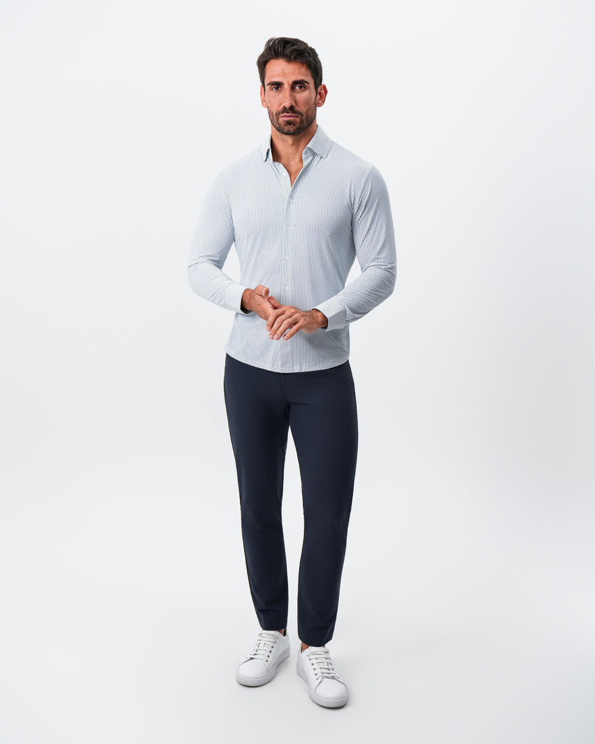 State & Liberty - "The Guy" Sport Shirt - Navy & Light Blue Plus Print