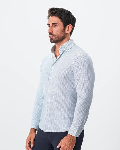 State & Liberty - "The Guy" Sport Shirt - Navy & Light Blue Plus Print
