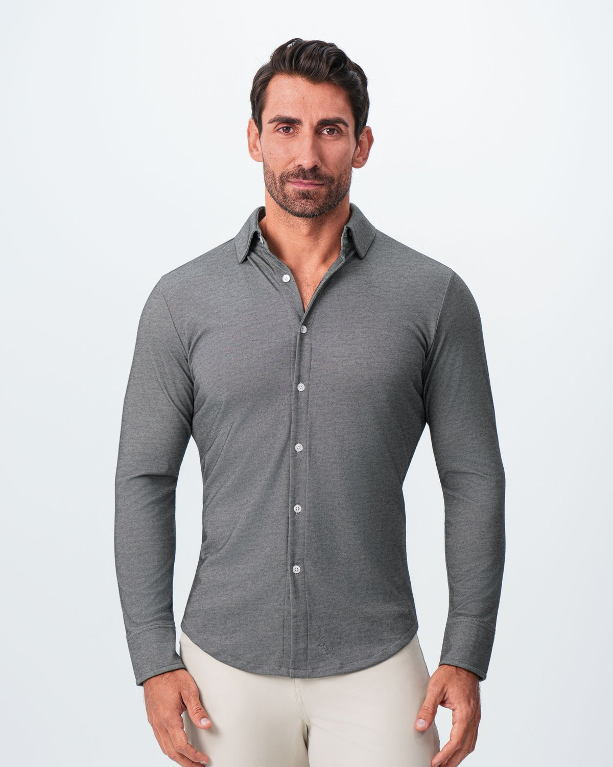 State & Liberty - "The Oakley" Charcoal Pique Button Down