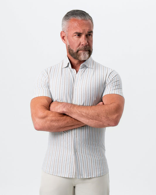State & Liberty - "The Maui" Light Blue & Brown Stripe