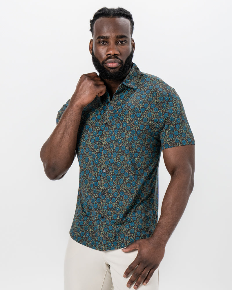 State & Liberty - "The Lotus" Deep Brown Floral Print