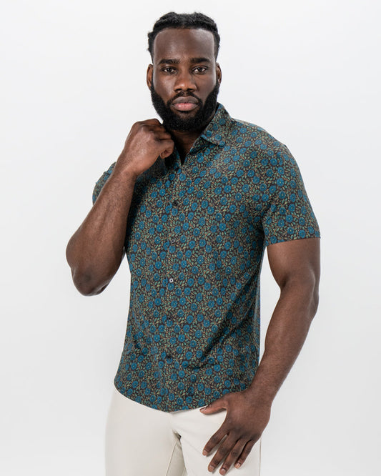 State & Liberty - "The Lotus" Deep Brown Floral Print