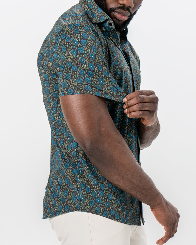 State & Liberty - "The Lotus" Deep Brown Floral Print