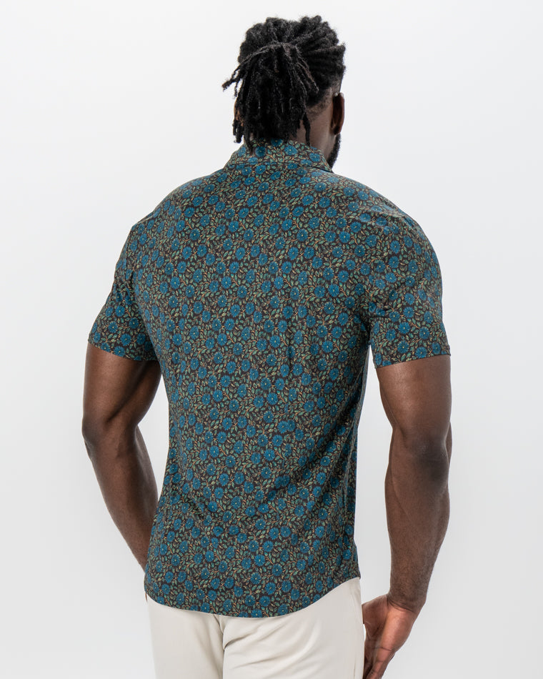 State & Liberty - "The Lotus" Deep Brown Floral Print