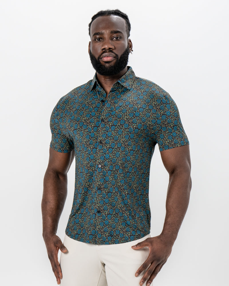 State & Liberty - "The Lotus" Deep Brown Floral Print