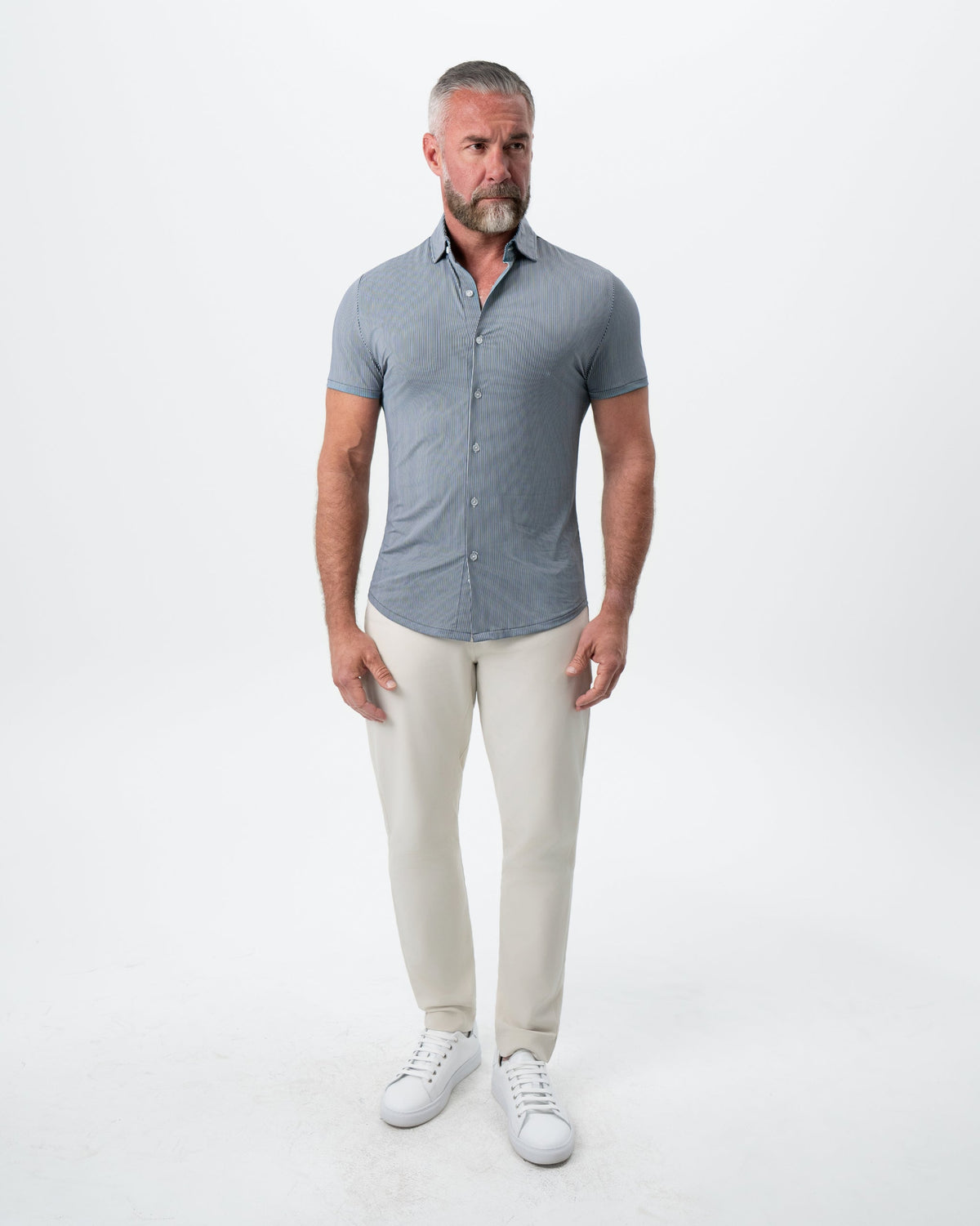 State & Liberty - "The Lombardi" Navy Print Stripe
