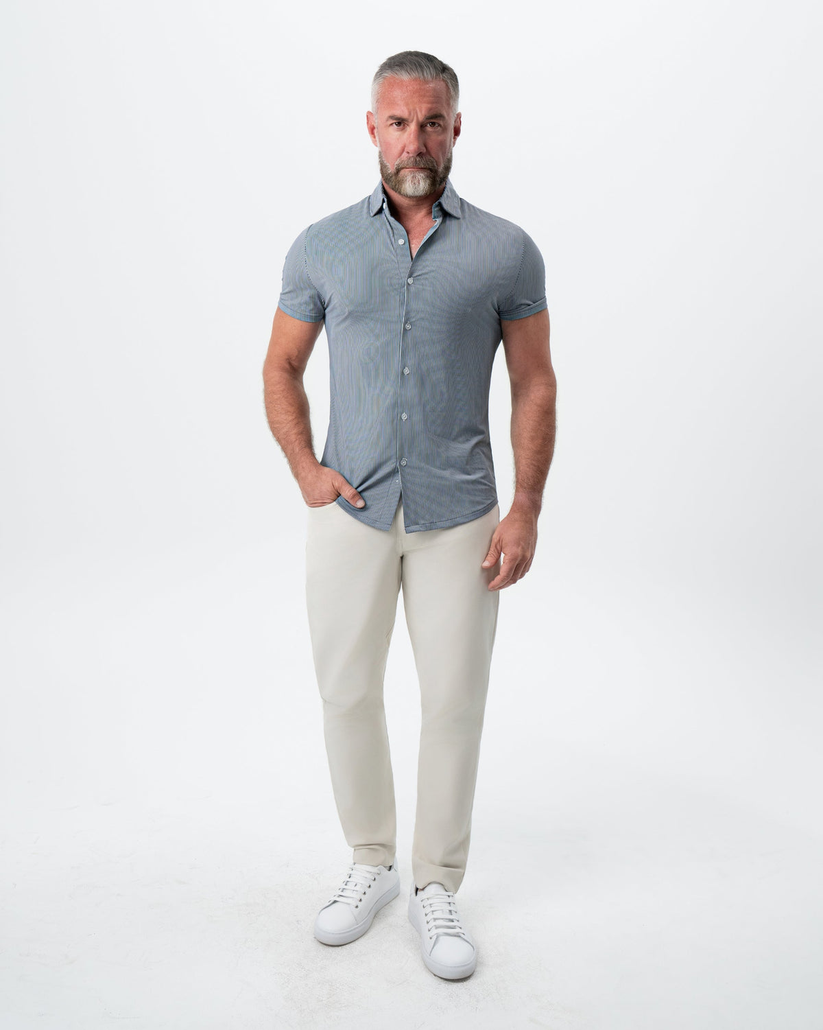 State & Liberty - "The Lombardi" Navy Print Stripe
