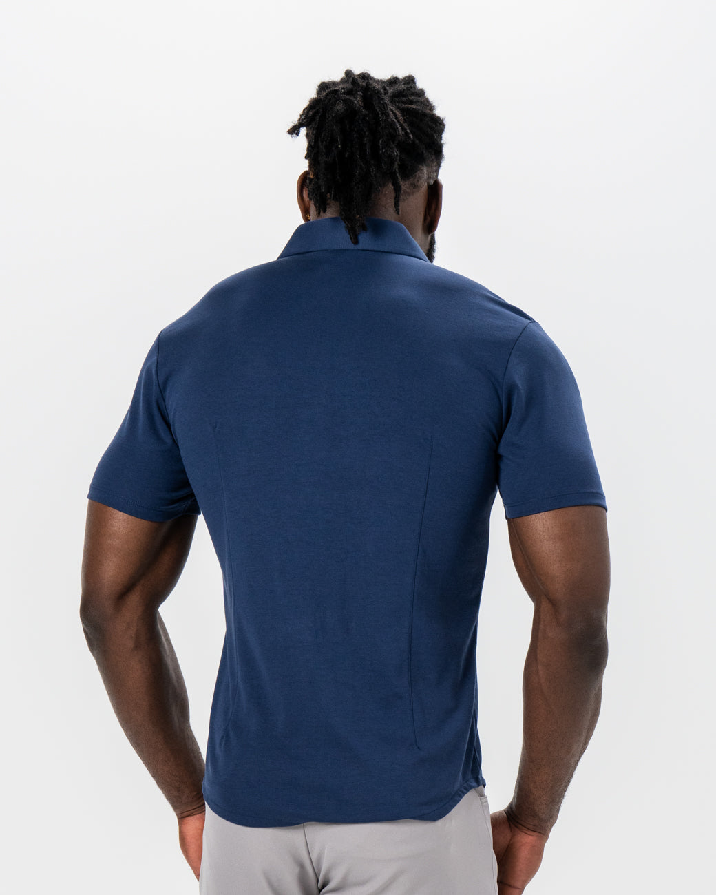 State & Liberty - "The Deke" Navy Pique Short Sleeve Button Down