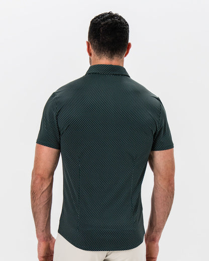 State & Liberty - "The Palm" Green with White Mini Dot Print