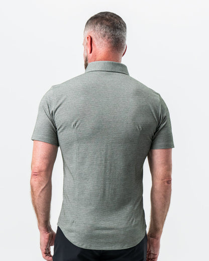 State & Liberty - "The Armstrong" Olive Pique Short Sleeve Button Down