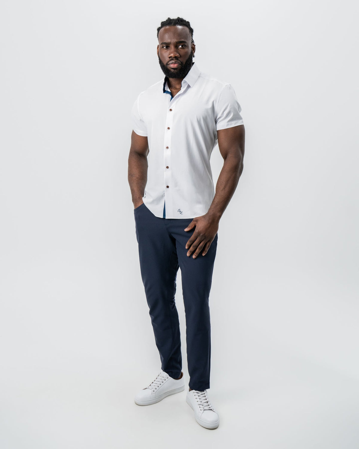 State & Liberty - "The Hampton" White with Navy Accents