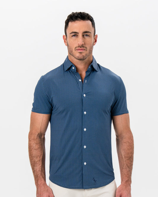 State & Liberty - "The Zingerman" Navy With White Geo Squares