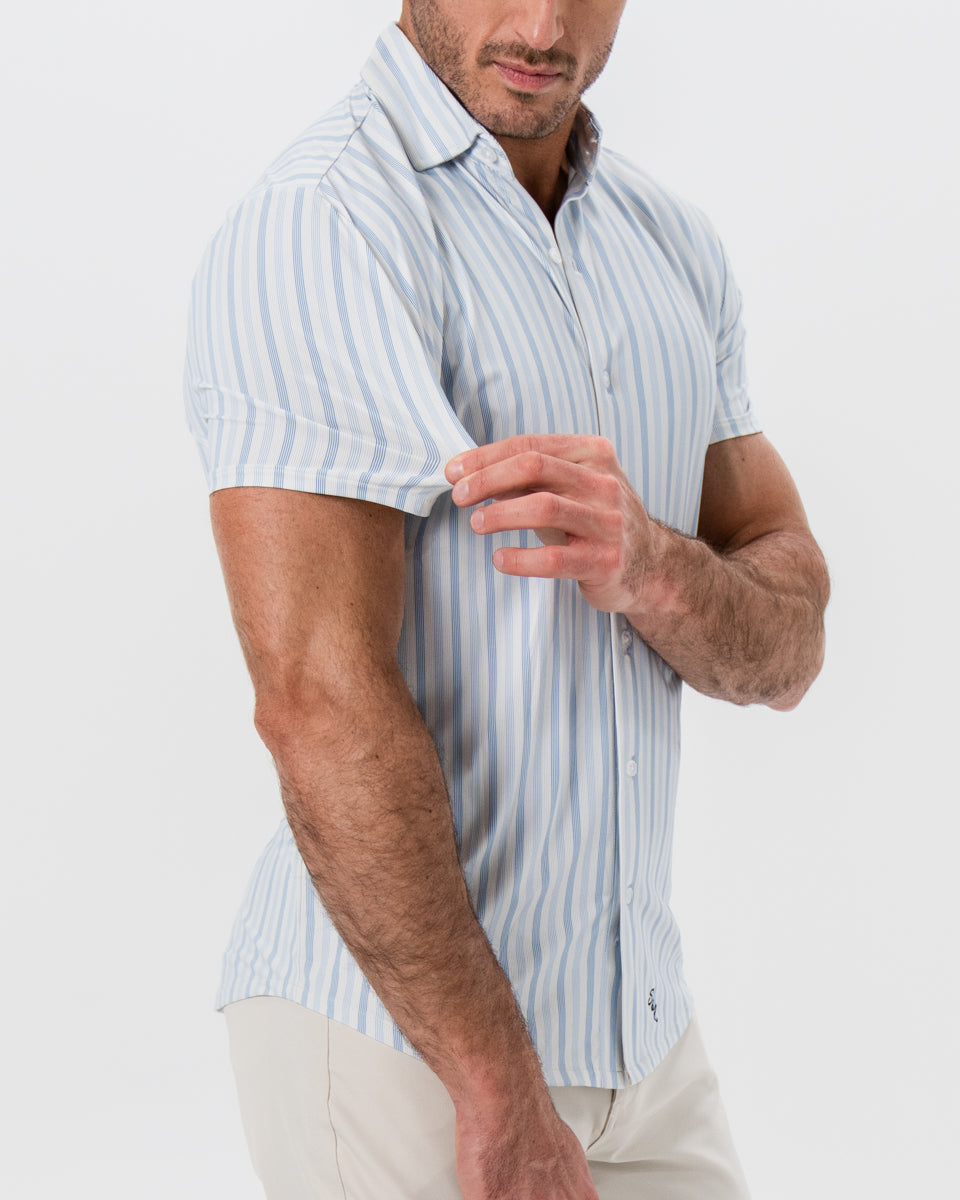 State & Liberty - "The Riptide" Light Blue Coastal Stripe