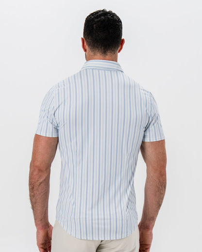 State & Liberty - "The Riptide" Light Blue Coastal Stripe
