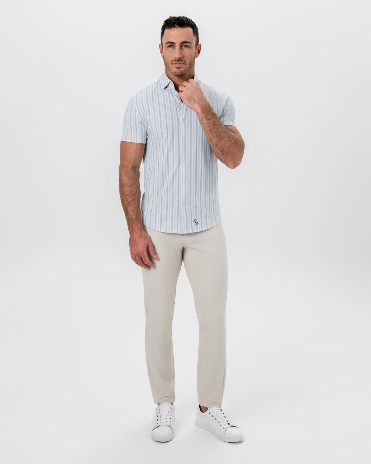 State & Liberty - "The Riptide" Light Blue Coastal Stripe