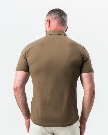State & Liberty - "The Lincoln" Olive Short Sleeve Button Down