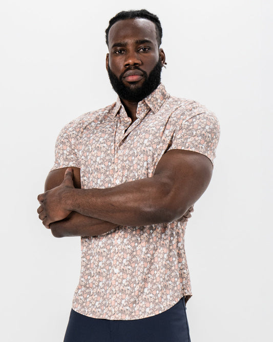 State & Liberty - "The Westbury" Abstract Brown Floral Print