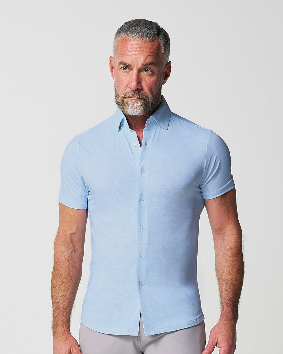 State & Liberty - "The Rowan" Light Blue Printed Linen