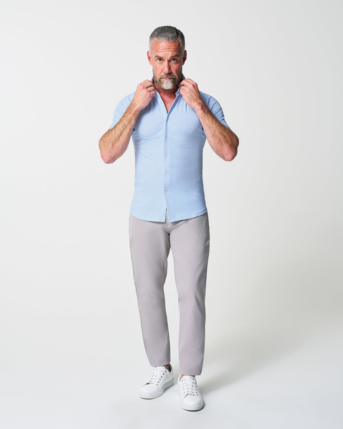State & Liberty - "The Rowan" Light Blue Printed Linen