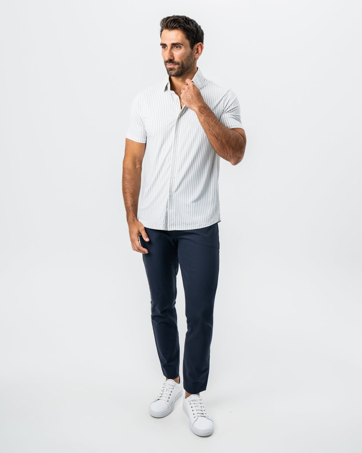 State & Liberty - "The Anchor" Light Grey Bengal Stripe