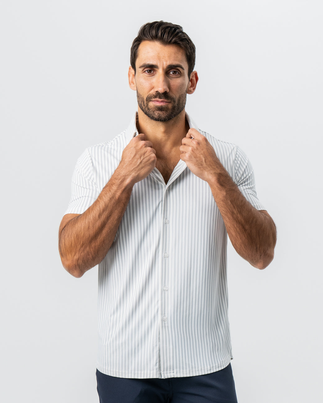 State & Liberty - "The Anchor" Light Grey Bengal Stripe