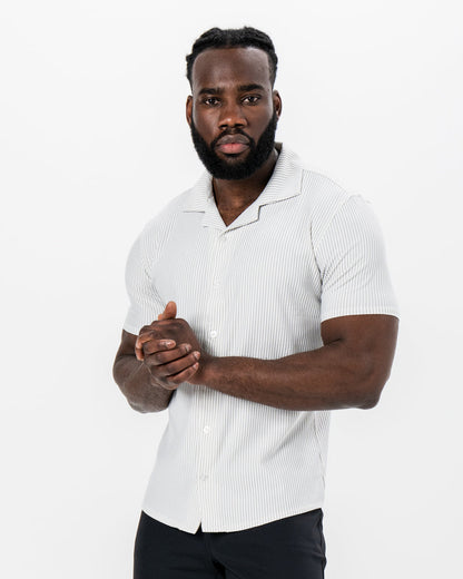 State & Liberty - Seersucker Short Sleeve Button Down - Grey
